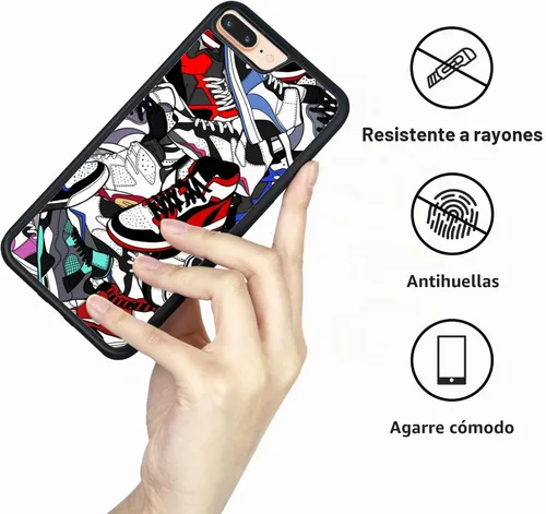 Vista 5 de Cool Shoe - Funda de teléfono para iPhone 8 Plus y iPhone 7 Plus para adolescentes, niños, hombres, niños, 5.5 pulgadas Estuche negro