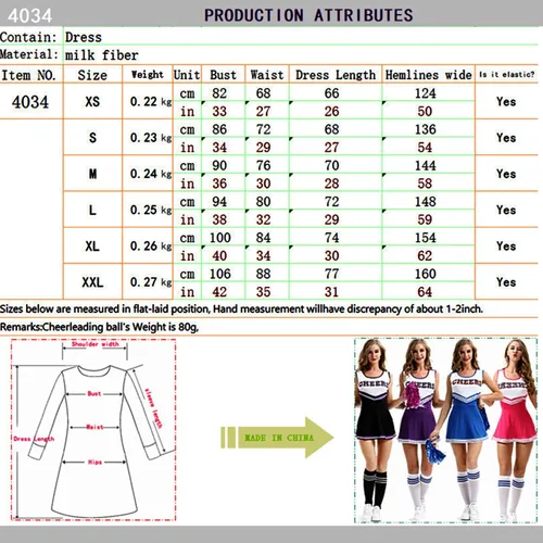 Vista 5 de Colorful House Disfraz de animadora para mujer, uniforme musical, disfraz completo, pompones, calcetines