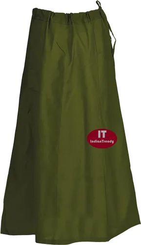 Vista 3 de Indian Trendy Sari Enagua de Algodón Cosida Cintura Ajustable Sari Enagua Forro Falda