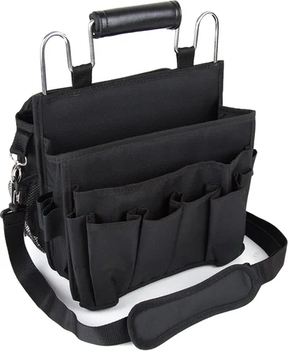Vista 3 de Estuche abierto para estilista - Bolsa de peluquería con marco de metal resistente - Bolsa de estilista - Bolsa de cosmetología - Organizador