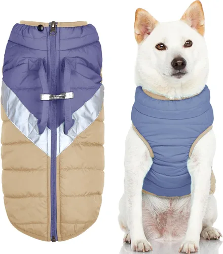 Vista 4 de Gooby - Chaqueta de perro montañero, color jade, XS - Abrigo cálido con cremallera, asa de elevación y doble anillo en O para correa, resistente al