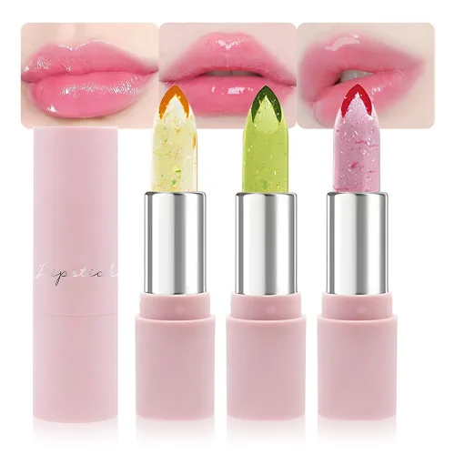Vista 8 de BINGBRUSH 2 lápices labiales que cambian de color PH – Bálsamo labial de flor de gelatina, tinte labial hidratante activado por temperatura, lápiz