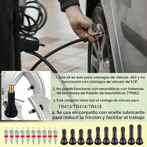 Vista 3 de Kit de herramientas de reemplazo rápido de núcleo de vástago de válvula de neumático de 38 piezas, juego de herramientas de vástago de válvula