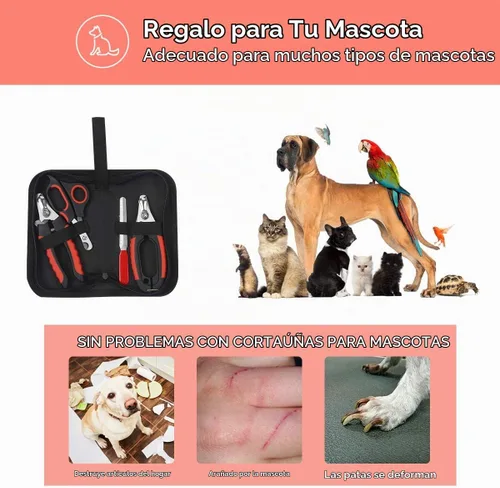 Vista 6 de Juego de cortaúñas para perro, protector de seguridad rápido para evitar cortes excesivos, cuchillas afiladas de acero inoxidable, asas