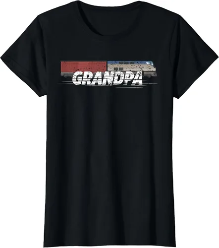 Vista 53 de RC Model Train Shirt Grandpa Train Boxcar HO Scale T-Shirt Negro