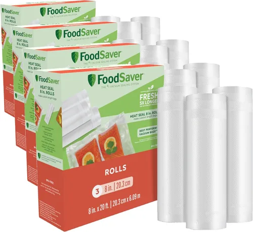 Vista 10 de FoodSaver Bolsas selladoras al vacío de longitud personalizada, paquete múltiple, 5 rollos para almacenamiento hermético de alimentos y Sous Vide