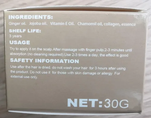 Vista 5 de Jengibre Ungüento para el crecimiento del cabello Crema de tratamiento para el crecimiento del cabello Crema hidratante para el cuero cabelludo