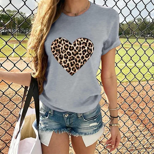 Vista 76 de Camisetas de manga corta con estampado de corazón para mujer, camisetas de ajuste regular, linda y divertida, ropa de regalo 2023