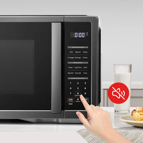 Vista 8 de TOSHIBA ML4-EM09PA(BS) - Pequeño horno microondas de encimera con 6 menús automáticos, función de silencio, bloqueo para niños, elementos esenciales