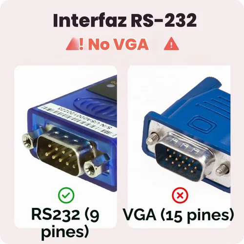 Vista 7 de Gearmo Adaptador USB a serie RS-232 - Chipset FTDI original, luces indicadoras LED de doble color, Plug & Play, utiliza dispositivos seriales DB9