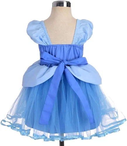 Vista 2 de Lito Angels Disfraz de princesa de tul para niñas pequeñas, disfraz de cuento de hadas de Navidad, fiesta de Halloween con accesorios Azul