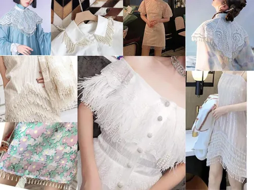 Vista 3 de 1 yarda blanca negra larga perla flecos abalorios encaje adorno perla colgante borlas vestido de ropa borla flecos encaje decoración zapatos adornos