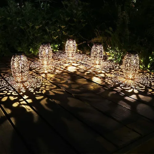 Vista 3 de Faroles Solares para Colgar o Mesa, Luz Solar para Exteriores para Patio, Jardín, Patio Interior (Plata-1)
