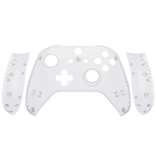 Vista 9 de eXtremeRate Transparent Clear Faceplate Side Rails for Xbox One Wireless Controller Model 1708, Replacement Front Housing Shell Panels for Xbox One
