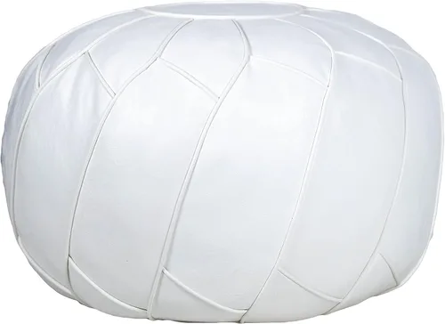 Vista 11 de Moderner Puf de piel sintética otomana sin relleno, reposapiés marroquí, cojín para reposapiés, solución de almacenamiento, color marrón natural