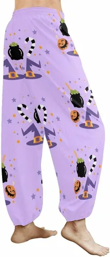Vista 3 de InterestPrint Pantalones cómodos de descanso para mujer, pantalones de harén, ropa de yoga con bolsillos