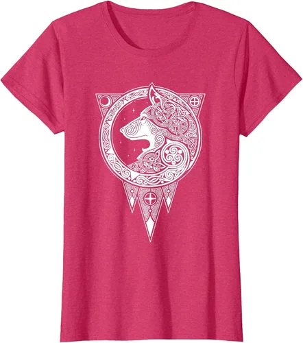 Vista 26 de Viking Fenris Wolf - Camiseta de mitología nórdica con símbolo de Fenrir Asphalt Grey