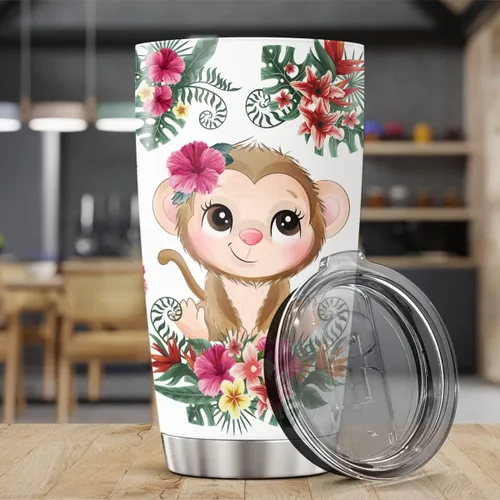 Vista 3 de CUBICER Taza de café con tapa de 20 onzas, regalo para mujeres, niños, adultos, niños, con aislamiento, divertido vaso de acero inoxidable, vaso