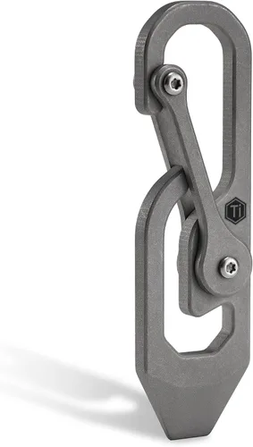 Vista 13 de KeyUnity Herramienta de llavero de mosquetón de titanio, 3 funciones en 1 multiherramienta para transporte diario (KU06BK)
