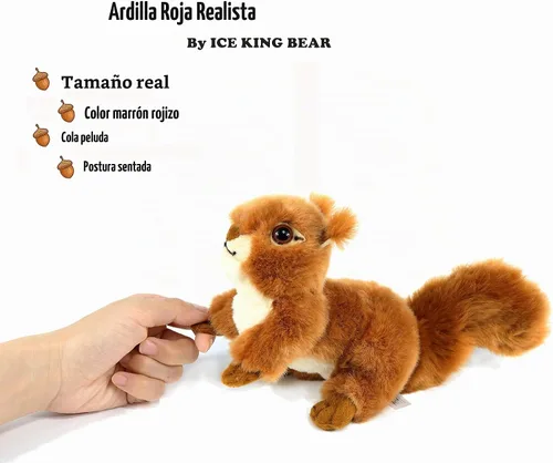 Vista 2 de Ice King Bear - Peluche de ardilla roja realista, juguete de peluche de animal de peluche (Original)