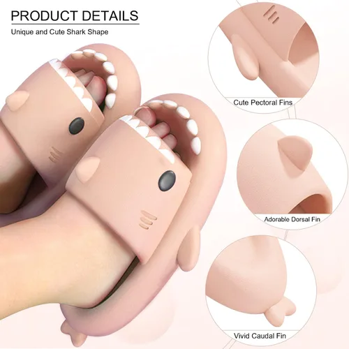 Vista 2 de EECH Sandalias de tiburón Cloud para niños y niñas, bonitas pantuflas para niños grandes, suela gruesa mejorada, sandalias de tiburón