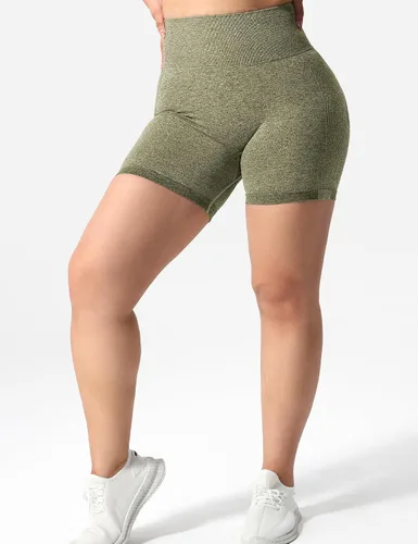 Vista 4 de YEOREO - Shorts de ciclismo para mujer, sin costuras, con cintura alta, para entrenamiento, yoga y gimnasio, estilizan tu figura