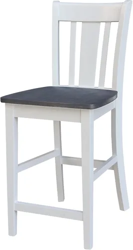 Vista 17 de Taburete de comedor de madera maciza San Remo - Altura del asiento de 24 pulgadas, sin terminar