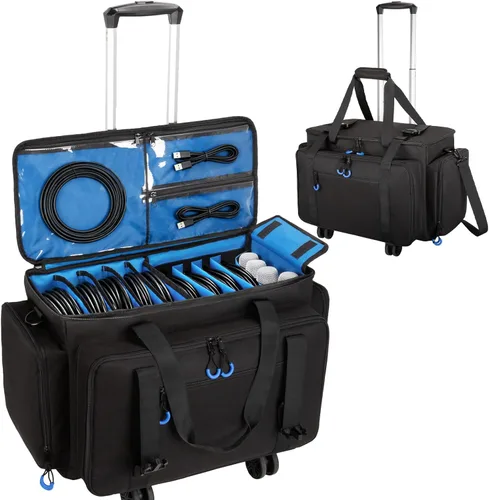 Vista 12 de Bolsa de cables Dj grande con divisores desmontables, almohadilla