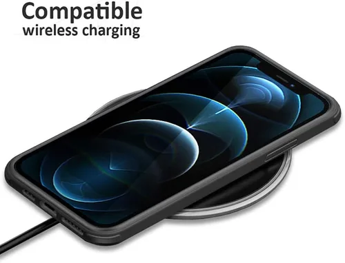Vista 6 de Glass+ Funda compatible con iPhone 12/12 Pro de 6.1 pulgadas, 2020 funda transparente de cuerpo completo con protector de pantalla de vidrio