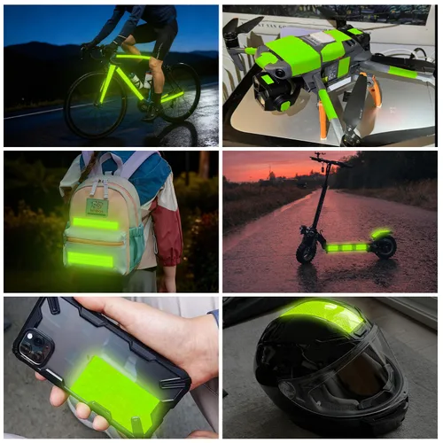 Vista 5 de SWRT Cinta Reflectante de 2 Pulgadas X 30 Pies para Exteriores Impermeable DOT-C2 Resistente a la Decoloración Verde Fluorescente Reflectante