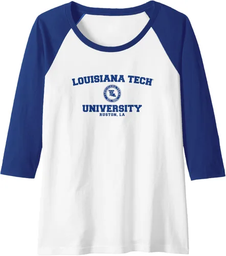 Vista 4 de Louisiana Tech Bulldogs Circle Logo Raglan Baseball Tee