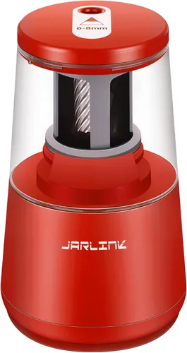 Vista 11 de Jarlink - Sacapuntas eléctrico con hoja de alta resistencia para afilar rápidamente y parada automática para lápices número 2 y de colores (6-8 mm)