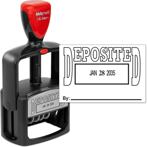 Vista 24 de MaxMark - Sello de fecha resistente estilo 5 con sello autoentintado E-MAILED - Tinta negra