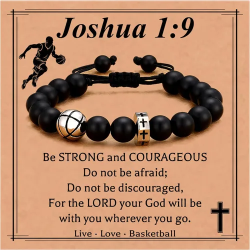 Vista 10 de Pulsera de béisbol, baloncesto, fútbol, fútbol y fútbol, para niños, pulsera de cuentas cruzadas, regalos para hijo, nieto, jugadores, fanáticos