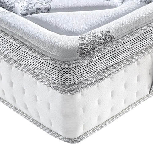 Vista 3 de Gran Colchón Classic Brands, de hule espuma de memoria, con gel fresco e híbrido, colchón de muelles, matrimonial y de 14 in. , Algodón, Blanco