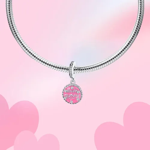 Vista 2 de Dije colgante de corazón, plata de ley 925 pulseras y collares, dijes de abalorios, regalo de joyería para mujeres, familiares y amigas