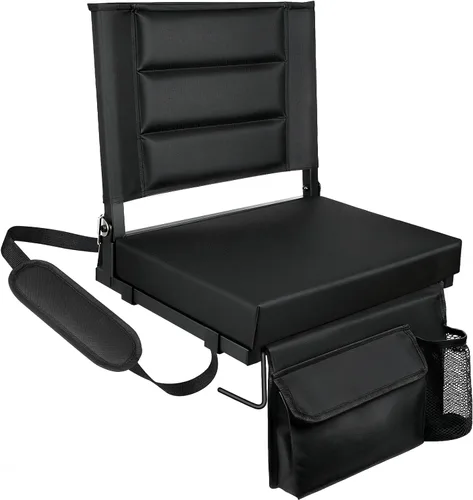 Vista 12 de Stadium Seats with Back Support,Bleacher Chairs with Cushion, Portable Folding Stadium Chair with Removable Cushion and Large Pocket for School