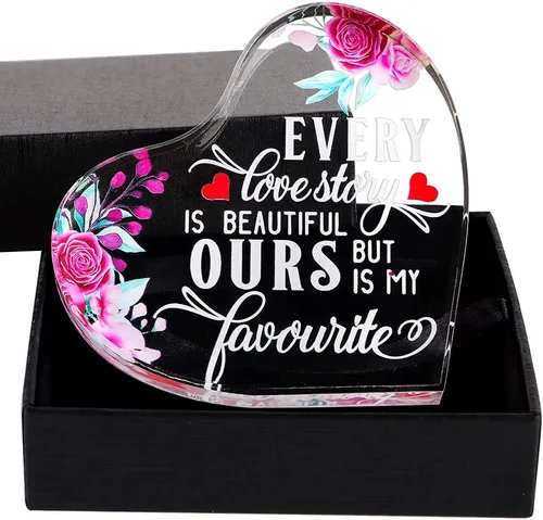 Vista 7 de PETCEE Regalos para el Día de la Madre de parte de hija, hijo, Every Love Story is Beautiful Day Keepsake Gifts for Wife from Husband Anniversary
