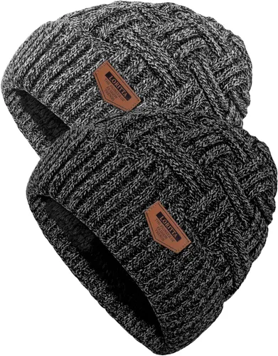 Vista 87 de Loritta Gorro de invierno cálido de punto grueso y holgado para hombre