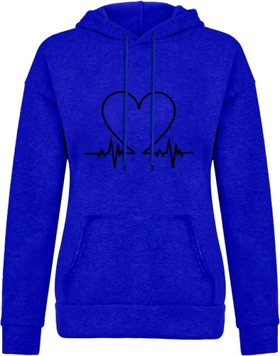 Vista 2 de GOFLIC Camisas de manga larga para adolescentes y niñas, sudaderas con capucha con forma de corazón de manga larga, sudaderas casuales sueltas