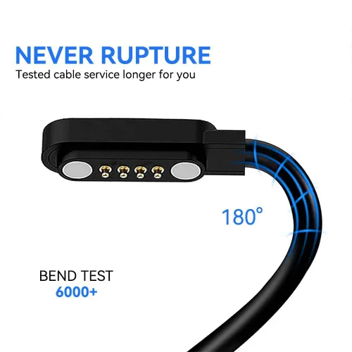Vista 4 de Compatible con el cargador de reloj inteligente K52, Lamshaw 39.4 in, cable de carga USB magnético de repuesto, cable de carga compatible con LIGE