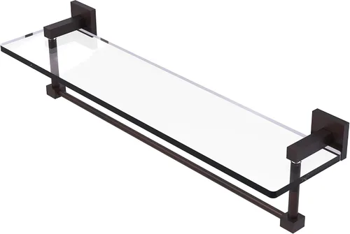 Vista 16 de Allied Brass MT-1-16TB Montero Collection - Estante de cristal integrado para tocador de 16 pulgadas, color negro mate