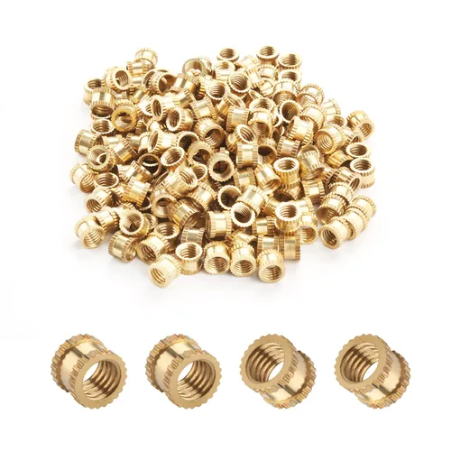 Vista 79 de Tuercas moleteadas de rosca hembra M2x3mm OD Tuercas de inserción roscadas de latón Tuercas de incrustación hidráulicas soldadas juntas Kit surtido