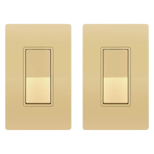 Vista 22 de ENERLITES - Interruptor de palanca decorativo de encendido/apagado con placas de pared, unipolar, 3 cables, tornillo de conexión a tierra, grado