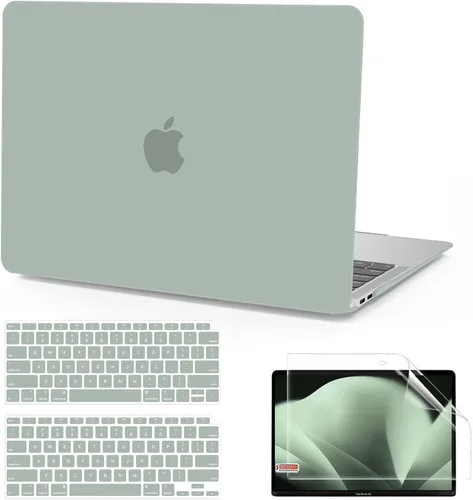 Vista 10 de Anban Funda compatible con MacBook Air de 13 pulgadas M1 2022 2021 2020 2019 2018 versión A2337 A2179 A1932 Touch ID, funda rígida de plástico mate