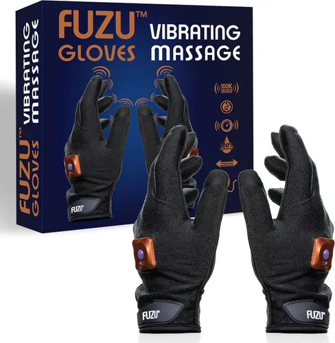 Vista 8 de Fuzu Guante de masaje vibratorio utilizado para proporcionar masajes, masajear músculos doloridos, espalda, cuello, hombros y piernas, 20 Negro