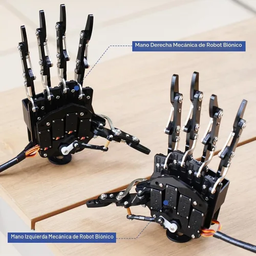 Vista 5 de Mano de Robot de Cinco Dedos con Movimiento Exclusivo, Brazo Mecánico Biónico de Robot de Bricolaje, Mano Izquierda