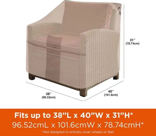 Vista 2 de Modern Leisure Monterey - Funda para silla de patio con asiento profundo, tela resistente a la intemperie, protección de muebles de exterior