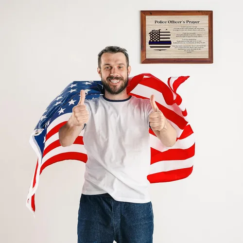 Vista 3 de AMERICAN LUXURY GIFTS Oración del oficial de policía – Decoración motivacional de pared de 10 x 8 pulgadas sin marco, impresión inspiradora de línea