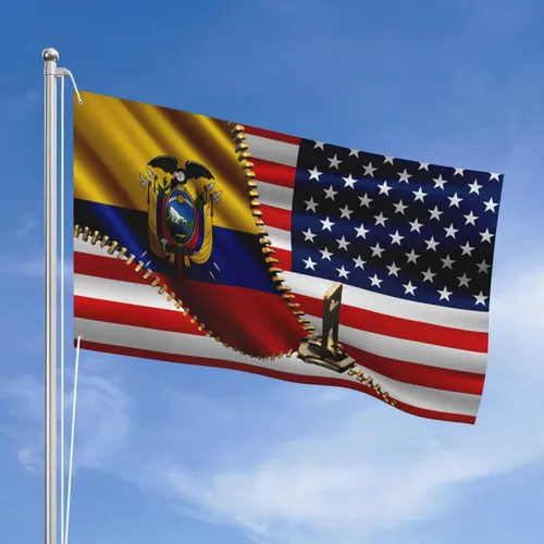 Vista 9 de Bandera de Estados Unidos y Colombia Colombiana Banderas para exteriores de 3 x 5 pies, tres capas de tela de costura de doble cara, impresión de 3